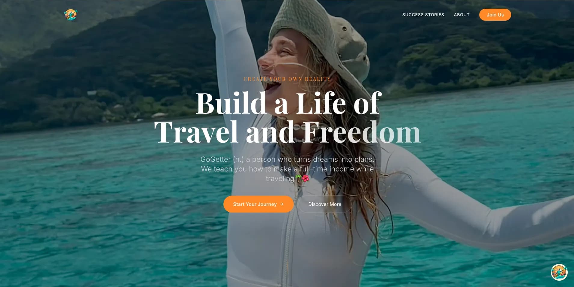 Go-Getter Academy website screenshot - education project by Nurani