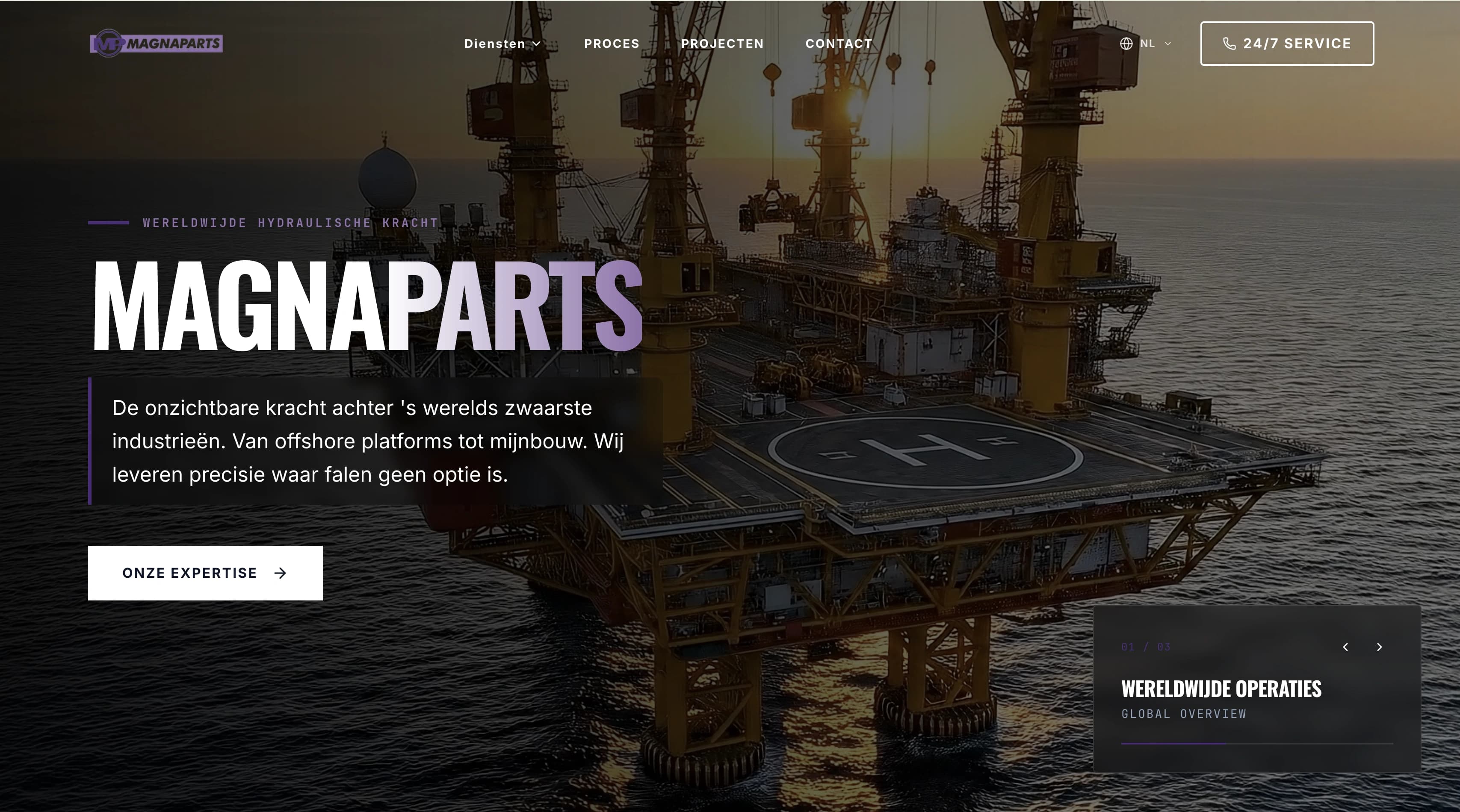 MagnaParts website screenshot - industrial project by Nurani
